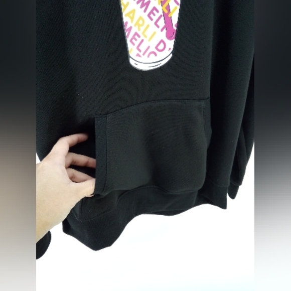 Charlie D'Amelio Merchandise Coffee Kangaroo Pouch Hoodie M Black - Picture 13 of 14